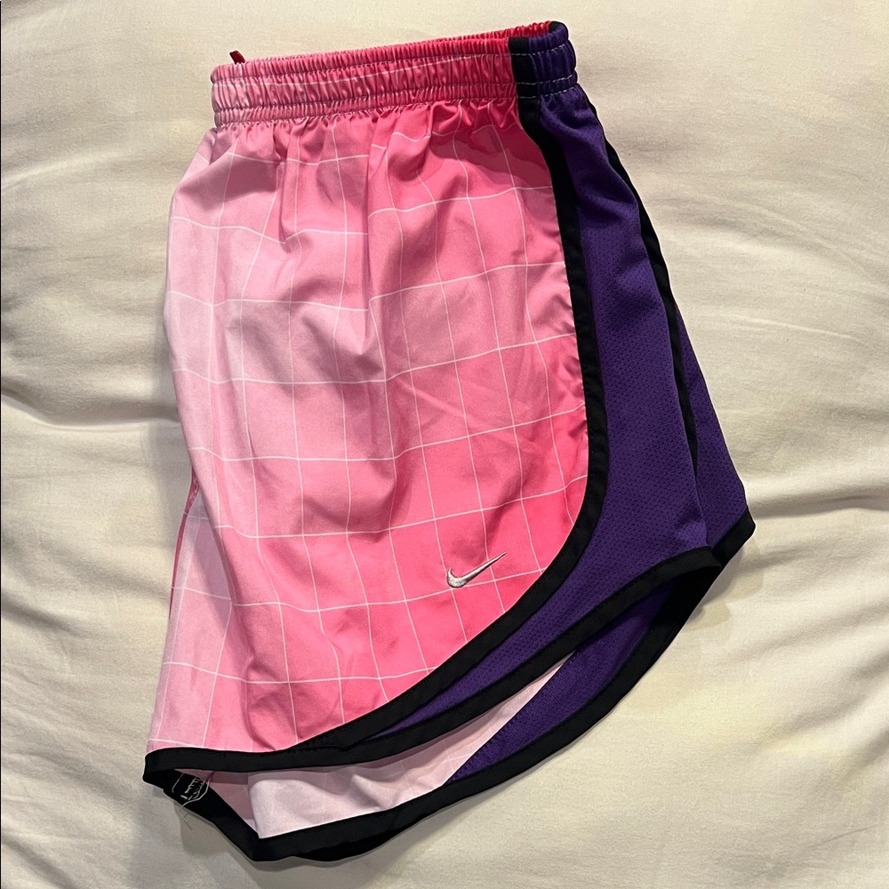 Nike Pink and Purple Dri-Fit Athletic Shorts